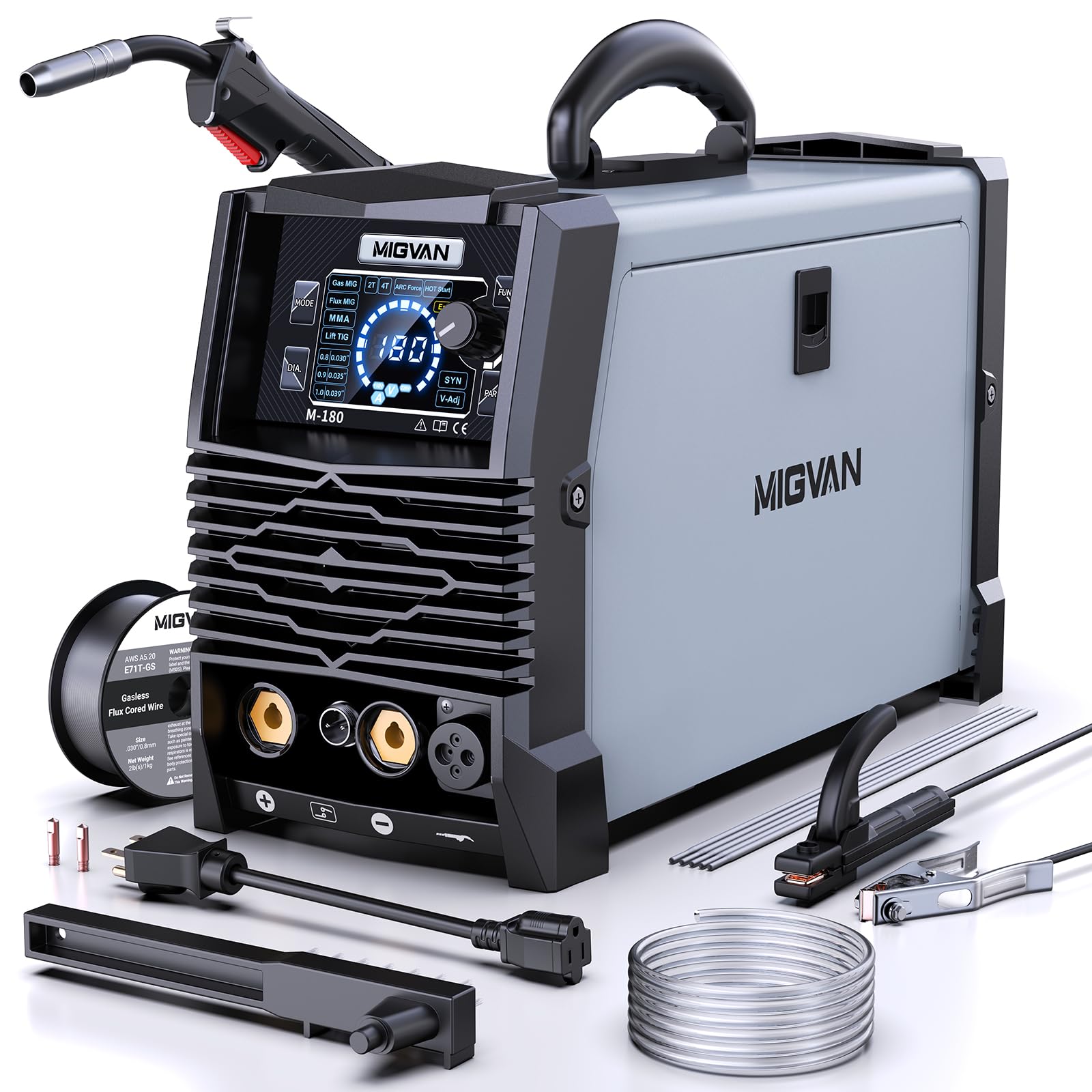 Amazon | MIGVAN 溶接機 100v 200v兼用 180A 定格使用率60％ 1台5役